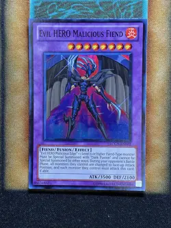 Yugioh Evil HERO Malicious Fiend LCGX-EN072 Super Rare NM - Image 1