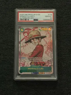 2025 ONE PIECE OP13-CARRYING ON HIS WILL ALTERNATE ART MONKEY D. LUFFY PSA 10 - Image 1