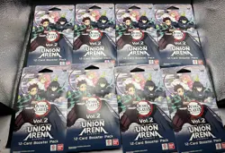 UNION ARENA TCG: 8 Demon Slayer Vol.2 12 Card Booster Pack English Version - Image 1