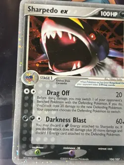Pokemon TCG Sharpedo EX Deoxys Holo Rare Card 104/107 LP Condition - Image 3