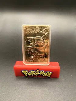 1999 Burger King Pokemon Pikachu Trading Card Gold Plated 23K Nintendo Burger🔥 - Image 2