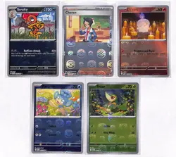 Pokeball Pattern 5 Card Pokemon Lot Cheren, Scrafty, Litwick, Panpour, Snivy NM - Image 1