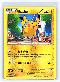Pikachu 20/108 Reverse Holo Pokemon Card - Roaring Skies (2015) - Image 1