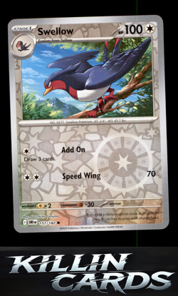 Reverse Holofoil Swellow 157/182 Common SV10: Destined Rivals Pokemon Card NM - Image 1