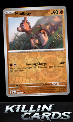 Reverse Holofoil Mudbray 107/182 Common SV10: Destined Rivals Pokemon Card NM - Image 1