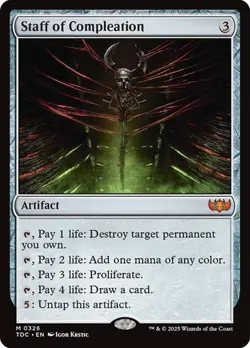 NM Staff of Compleation, MTG, Tarkir: Dragonstorm, Magic the Gathering, 326 - Image 1