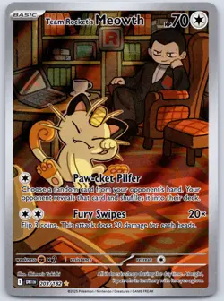 Team Rocket's Meowth 203/182 (NM) - SV10: Destined Rivals - Pokemon TCG - Image 1