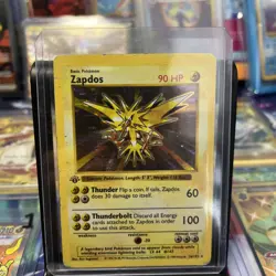 Pokemon- Zapdos 1st Edition Holo #16 Shadowless Base Set holo bleed - Image 1