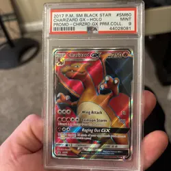 2017 POKEMON SM BLACK STAR PROMO #SM60 FULL ART/CHARIZARD GX PSA 9 - Image 1