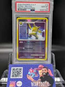 PSA 10 GEM MINT Hypno 19/106 Reverse Holo 2008 Pokemon D&P Great Encounters - Image 1