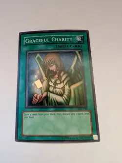 | Yugioh Graceful Charity SDP-040 Super Rare Starter Deck Pegasus NM 🔥 | - Image 1