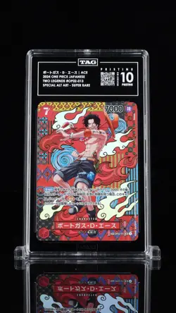 One Piece TCG Two Legends Portgas.D.Ace OP02-013 SP Graded TAG 10 PRISTINE!!! - Image 1