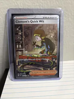 Clemonts Quick Wit 243/191 Surging Sparks Special Illustration Rare SIR (1 Card) - Image 1