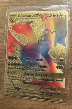 Pokemon Gold Foil Charizard GX Secret 150/147 HP 250 Sm-Burning Shadow Holo Card - Image 1
