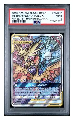 Pokemon TCG Moltres Zapdos Articuno GX SM210 Promo PSA 9 NEW CERT 🔥 - Image 1
