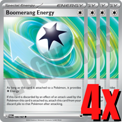4x Boomerang Energy 166/167 x4 - Twilight Masquerade - Pokemon TCG - Playset - Image 1
