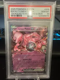 2025 Pokemon Team Rocket's Mewtwo EX Holo Black Star Promo Mewtwo EX Box PSA 10 - Image 1