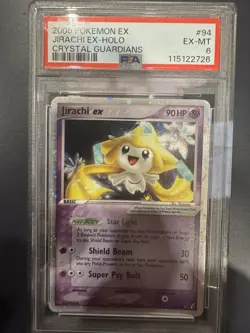 2006 POKEMON EX CRYSTAL GUARDIANS #94 JIRACHI EX-HOLO PSA 6 - Image 1