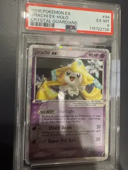 2006 POKEMON EX CRYSTAL GUARDIANS #94 JIRACHI EX-HOLO PSA 6 - Image 3