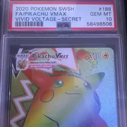 ⚡Pokemon Pikachu VMAX 188/185 Secret Rainbow Rare Vivid Voltage PSA 10⚡ - Image 3