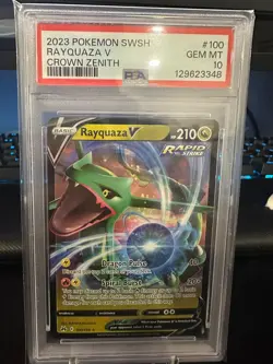 Pokemon Rayquaza V Crown Zenith Holo Ultra Rare #100 PSA 10 Gem Mint - Image 1