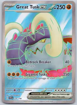 Great Tusk ex 230/198 (NM) - Scarlet & Violet Base Set - Ultra Rare Pokemon TCG - Image 1