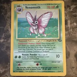 Pokemon TCG Venomoth Jungle 13/64 Unlimited Holo Rare 1999 70 HP Stage 1 - Image 1