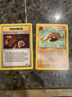 Pokemon TCG Fossil Set Kabuto And Mysterious Fossil 50/62 & 62/62 1999 - Image 1