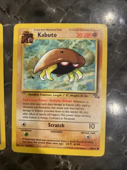 Pokemon TCG Fossil Set Kabuto And Mysterious Fossil 50/62 & 62/62 1999 - Image 2