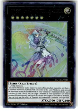 Yugioh Number 76: Harmonizer Gradielle BLHR-EN029 Ultra Rare 1st Edition NM - Image 1