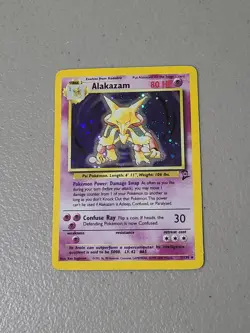 Pokemon Alakazam Base Set 2 Holo Unlimited Rare Card 1/130 Vintage - MP - Image 1