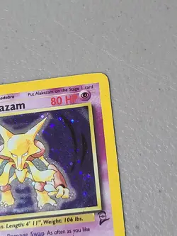 Pokemon Alakazam Base Set 2 Holo Unlimited Rare Card 1/130 Vintage - MP - Image 3