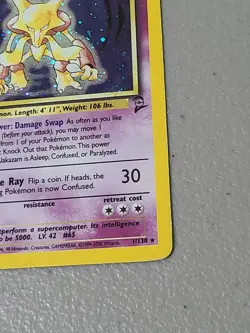 Pokemon Alakazam Base Set 2 Holo Unlimited Rare Card 1/130 Vintage - MP - Image 5