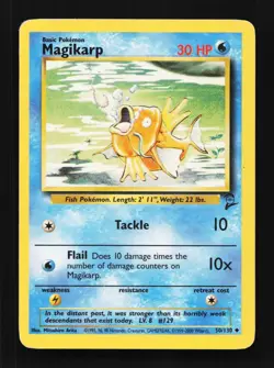 Magikarp 50/130 HP Base Set 2 English Pokemon Card TCG - Image 1