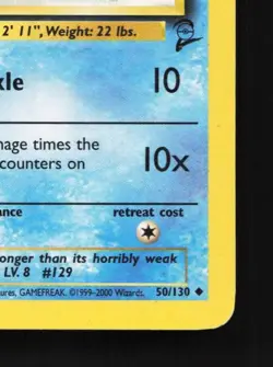 Magikarp 50/130 HP Base Set 2 English Pokemon Card TCG - Image 3