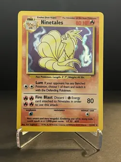 Pokemon TCG Ninetales Base Set 12/102 Rare Holo LP Vintage Card - Image 1