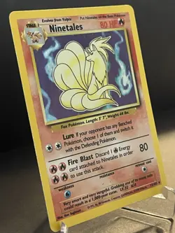 Pokemon TCG Ninetales Base Set 12/102 Rare Holo LP Vintage Card - Image 2
