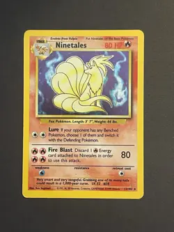Pokemon TCG Ninetales Base Set 12/102 Rare Holo LP Vintage Card - Image 4