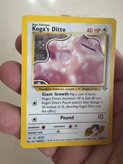 Koga's Ditto 10/132 Gym Challenge Rare Holo Pokemon Card LP Nice - Image 3
