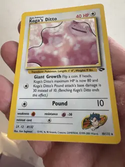 Koga's Ditto 10/132 Gym Challenge Rare Holo Pokemon Card LP Nice - Image 4