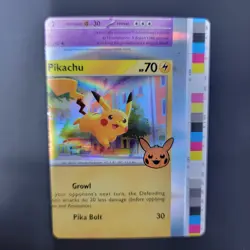 Pokemon TCG Error Miscut Card Pikachu 062/193 Trick Or Trade 2023 Holo - Image 3