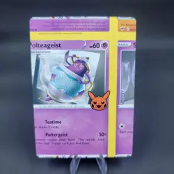 Pokemon TCG Error Miscut Card Polteageist 090/202 Trick Or Trade Rare Normal - Image 1