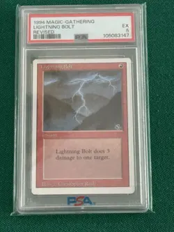 1994 Magic The Gathering Lightning Bolt PSA 5 - Image 1