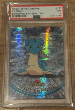 2000 Topps Chrome Pokemon #131 Lapras Spectra Chrome; PSA 7; RARE - Image 1