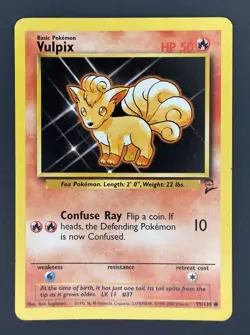 Vulpix Non-Holo 2000 WOTC Pokemon Card 99/130 Base Set 2 Vintage Common TCG - Image 1