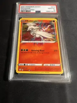 2021 POKEMON SWORD & SHIELD SHINING FATES #017 RESHIRAM PSA 10 - Image 2