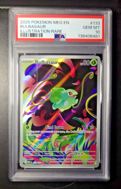 2025 POKEMON MEG EN-MEGA EVOLUTION ILLUSTRATION RARE #133 BULBASAUR PSA 10 - Image 1