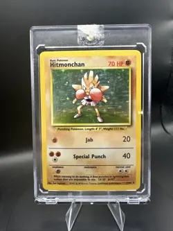 1999 Hitmonchan Base Set Holo Unlimited Rare Pokemon - Image 1