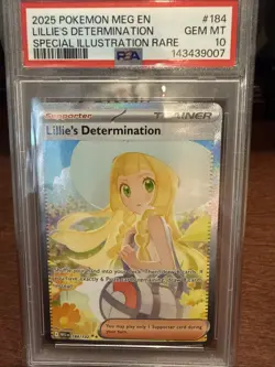 Pokemon TCG Lillie's Determination Mega Evolution 184/132 SIR GEM MINT 10 - Image 1