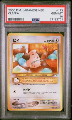 2000 Pokemon Japanese Neo Genesis Cleffa #173 20/111 PSA 10 GEM MINT WOTC - Image 1